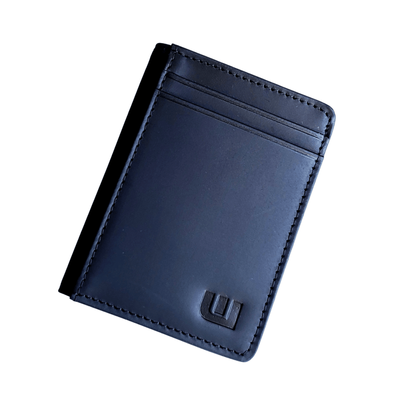 Front Pocket Wallet with RFID in Crazy Horse Leather - Double Espresso "S" Front Pocket Wallet WALLETERAS S Black CHL Crazy Horse