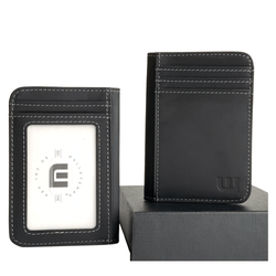 WALLETERAS Men's Wallet w/ 2 ID Windows - Heritage T2 Front Pocket Wallet WALLETERAS Black RFID 