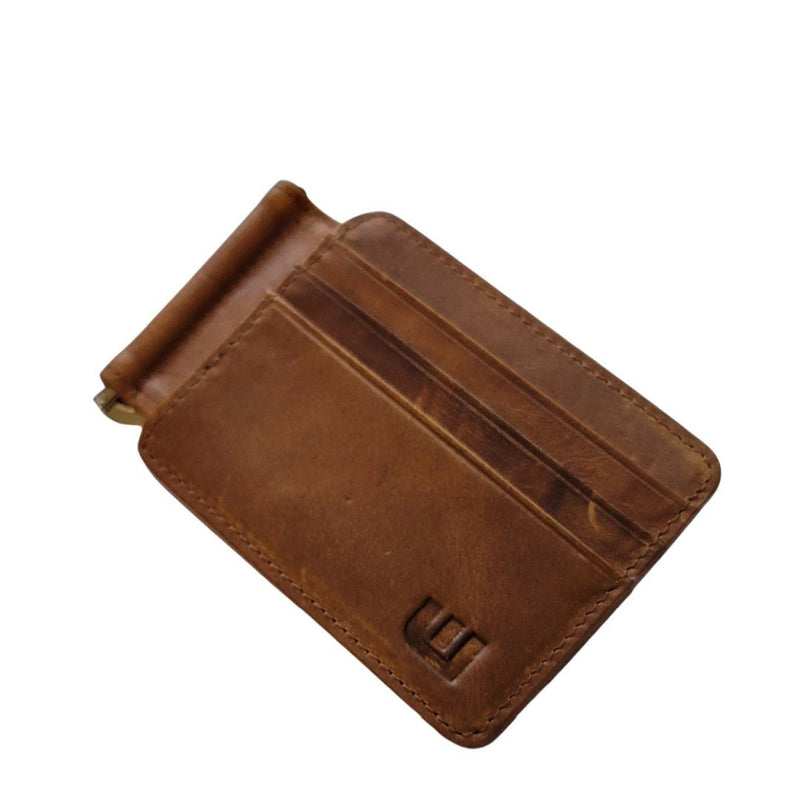 Front Pocket Wallet and Credit Card Holder with Money Clip - MC12 Money Clip WALLETERAS Brown MC12 