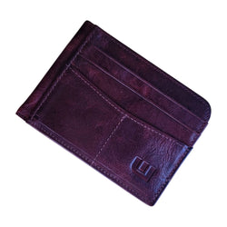 Simple Leather Card Holder Credit Card Holder WALLETERAS Wine Red 