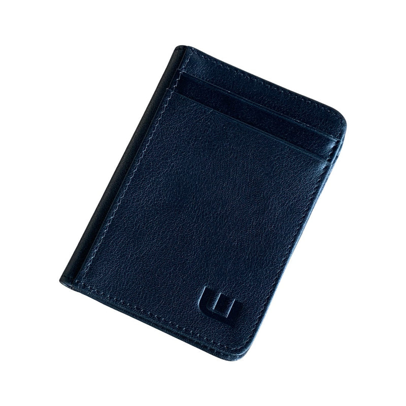Front Pocket Wallet with RFID in Crazy Horse Leather - Double Espresso "S" Front Pocket Wallet WALLETERAS S Black Top Grain