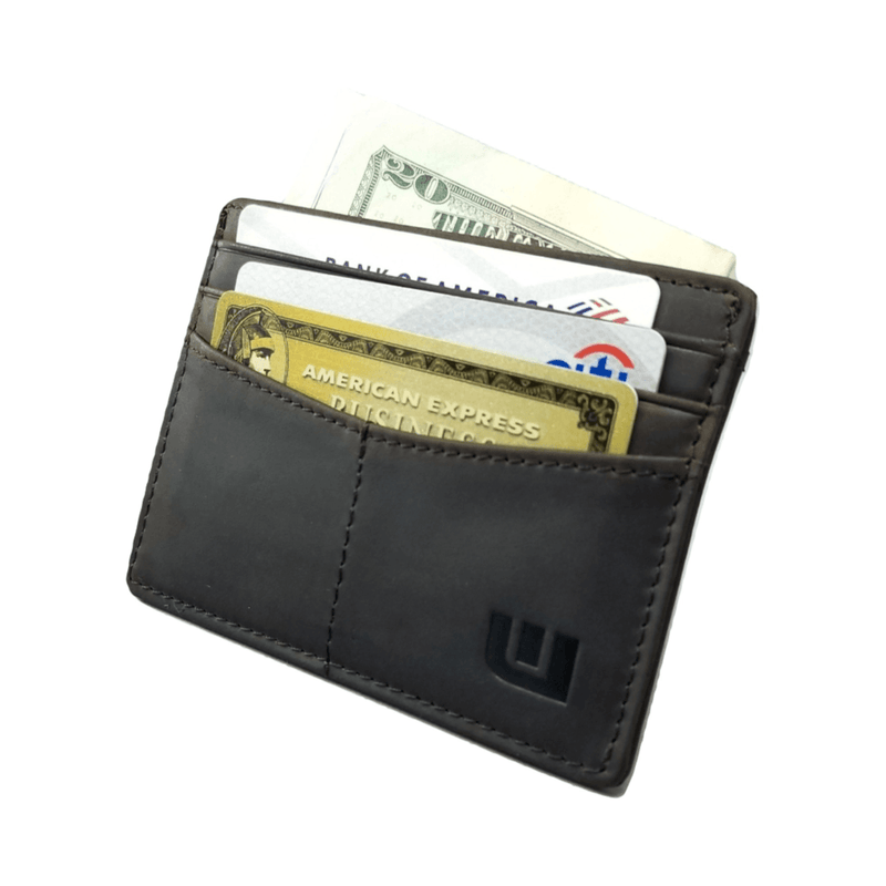 RFID Front Pocket Wallet / Card Holder w/ ID Window - Espresso 